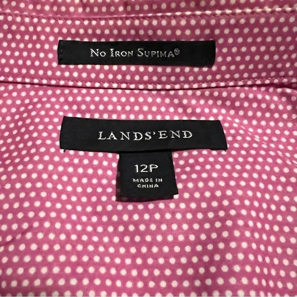 Lands’ End No Iron Supima Shirt - Size 12P - Picture 2 of 3